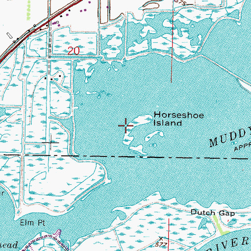 Topographic Map of Horseshoe Island, OH