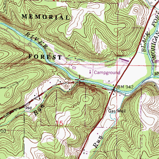 Topographic Map of Horsetail Run, OH