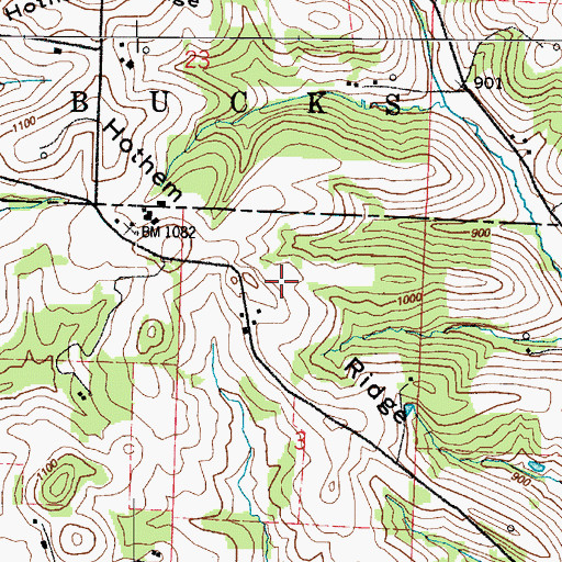 Topographic Map of Hothem Ridge, OH