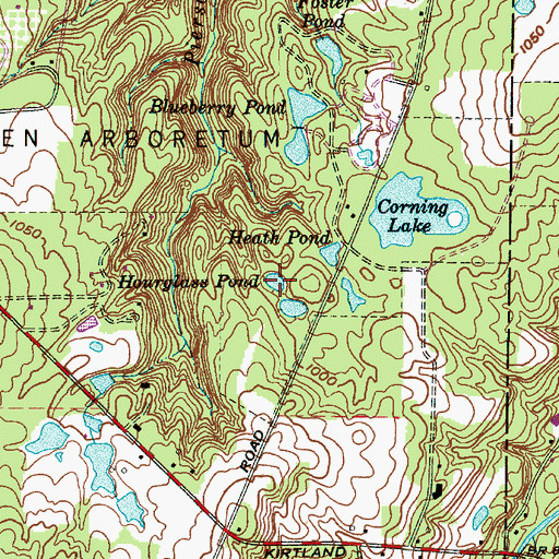 Topographic Map of Hourglass Pond, OH