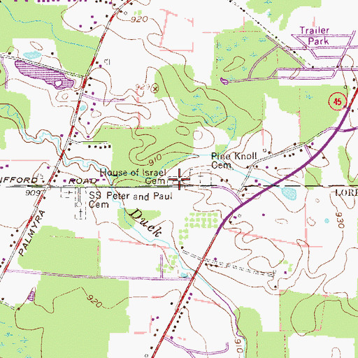 Topographic Map of House of Israel Cemetery, OH
