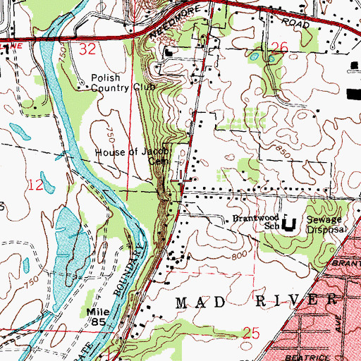 Topographic Map of Beth Jacob Cemetery, OH