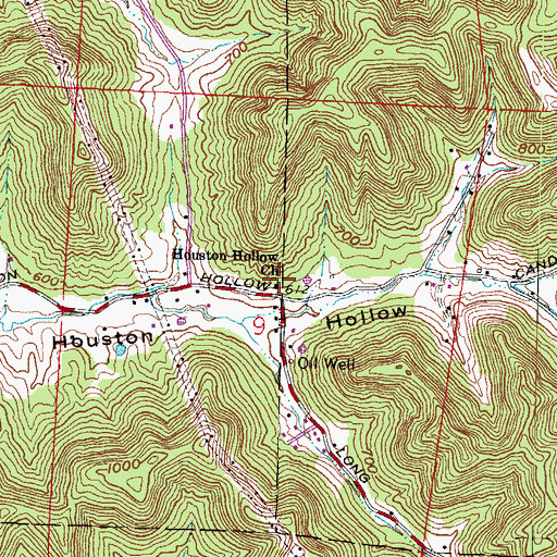 Topographic Map of Houston Hollow Church, OH