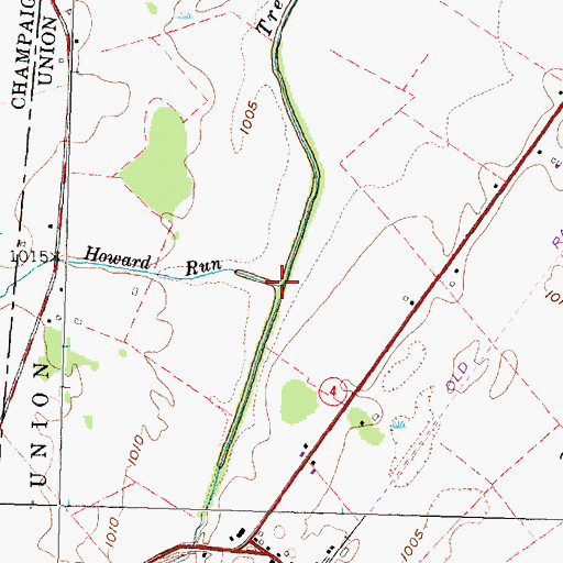 Topographic Map of Howard Run, OH