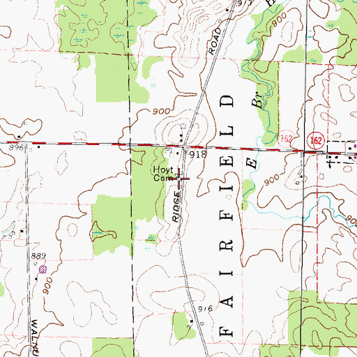Topographic Map of Hoyt Cemetery, OH