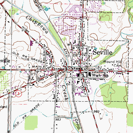 Topographic Map of Hubbard Creek, OH