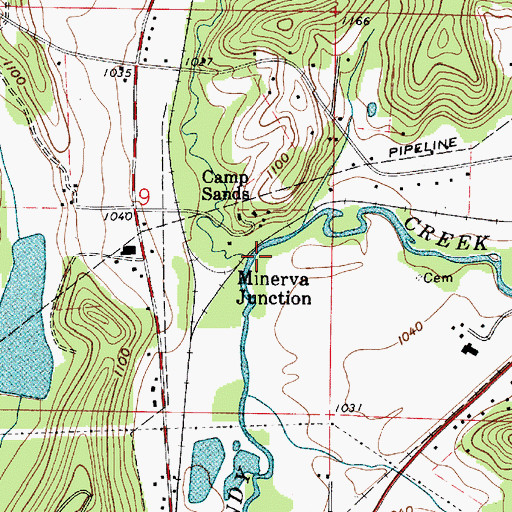 Topographic Map of Hugle Run, OH