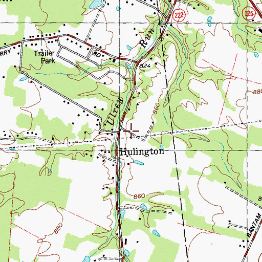 Topographic Map of Hulington, OH