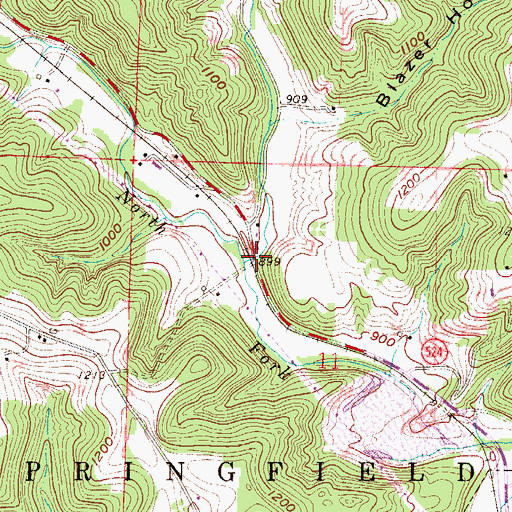 Topographic Map of Hump Run, OH