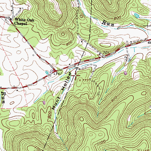 Topographic Map of Hunt Hollow, OH