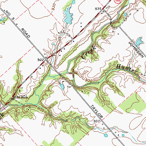 Topographic Map of Hunter Creek, OH