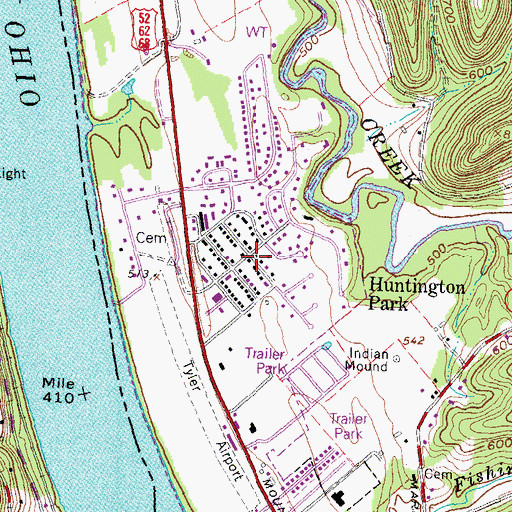 Topographic Map of Huntington Park, OH