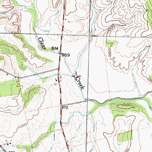 Topographic Map of Hussey Run, OH