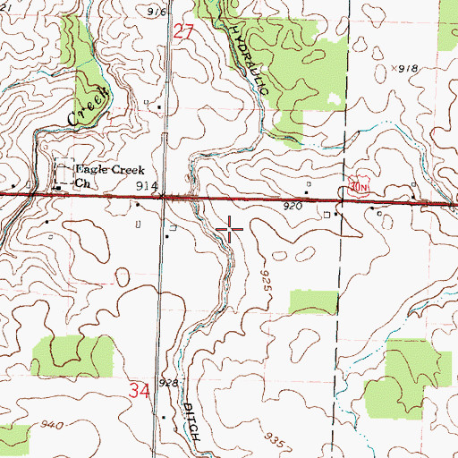 Topographic Map of Hydraulic Ditch, OH
