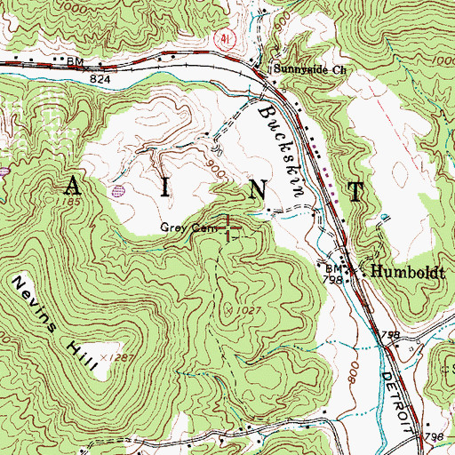 Topographic Map of Hymiller Cemetery, OH