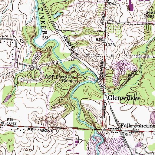 Topographic Map of Independent Order of Odd Fellows Fresh Air Camp, OH