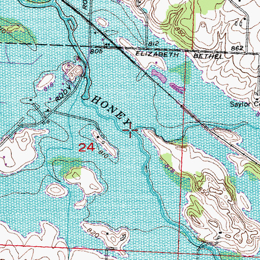 Topographic Map of Indian Creek, OH