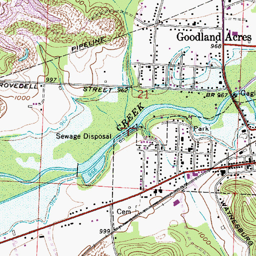 Topographic Map of Indian Run, OH