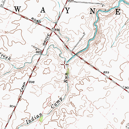 Topographic Map of Indian Camp Run, OH