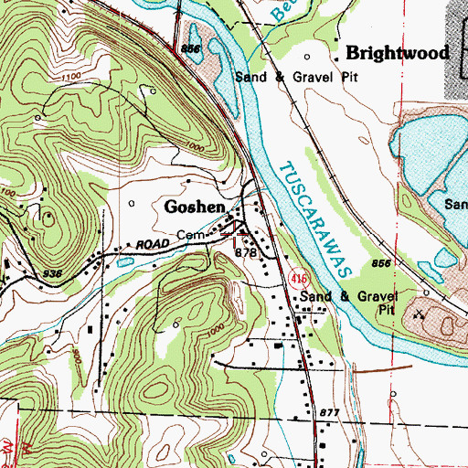 Topographic Map of Indian Cemetery, OH