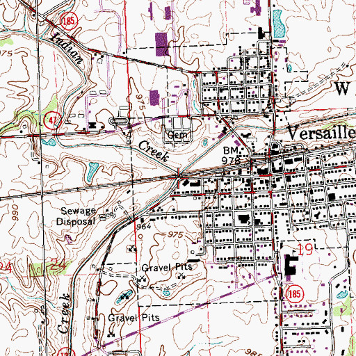 Topographic Map of Indian Creek, OH