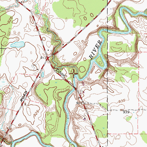 Topographic Map of Indian Creek, OH