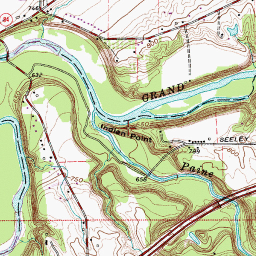Topographic Map of Indian Point, OH