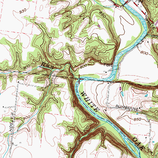 Topographic Map of Indian Run, OH