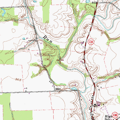 Topographic Map of Indian Run, OH