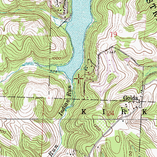 Topographic Map of Indian Run, OH