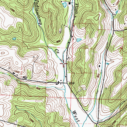 Topographic Map of Indiancamp Creek, OH