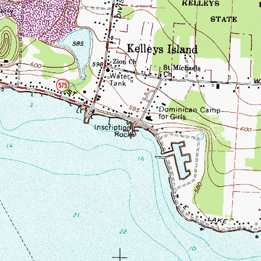 Topographic Map of Inscription Rock, OH