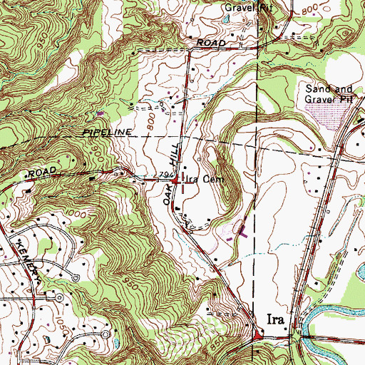 Topographic Map of Ira Cemetery, OH