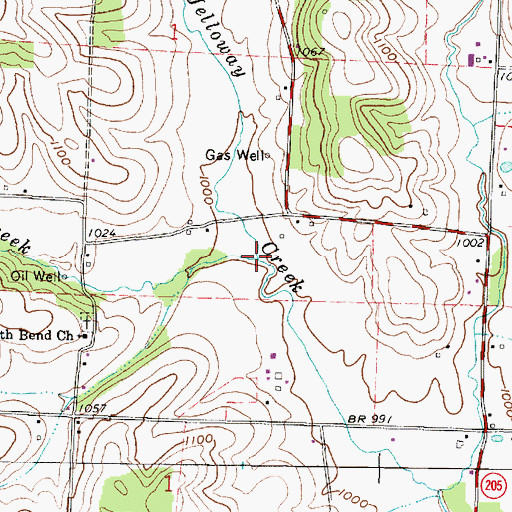 Topographic Map of Ireland Creek, OH