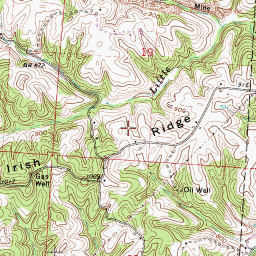 Topographic Map of Irish Ridge, OH