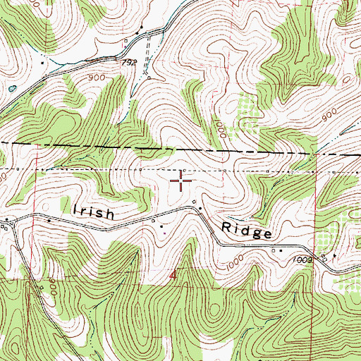 Topographic Map of Irish Ridge, OH
