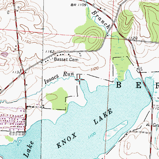 Topographic Map of Isaacs Run, OH