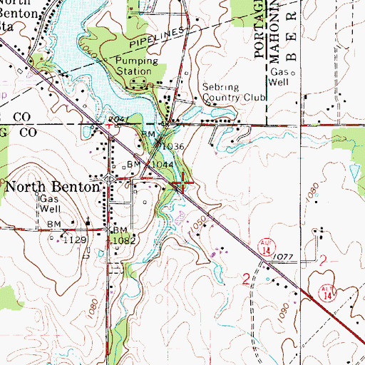 Topographic Map of Island Creek, OH