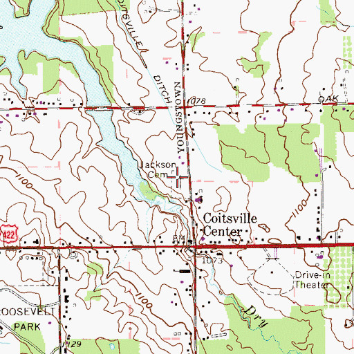 Topographic Map of Jackson Cemetery, OH