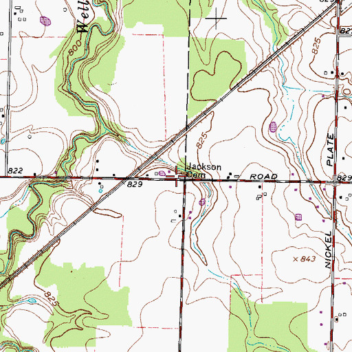 Topographic Map of Jackson Cemetery, OH