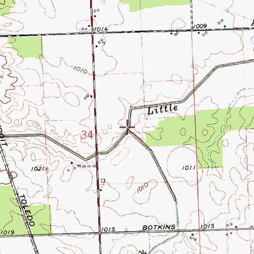Topographic Map of Jackson Center Creek, OH