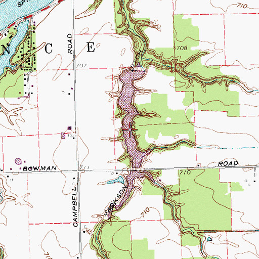 Topographic Map of Jackson Ditch, OH