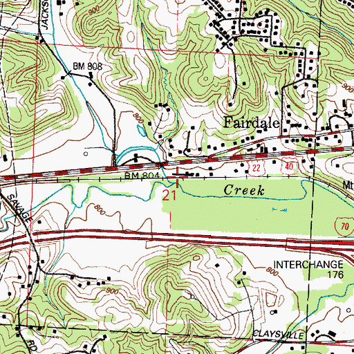 Topographic Map of Jackson Run, OH
