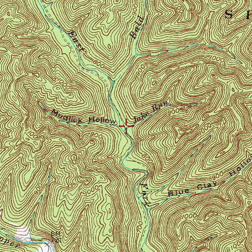 Topographic Map of Jake Run, OH