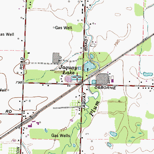 Topographic Map of Jaquay Lake, OH