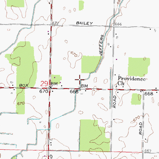 Topographic Map of Jeffers Ditch, OH