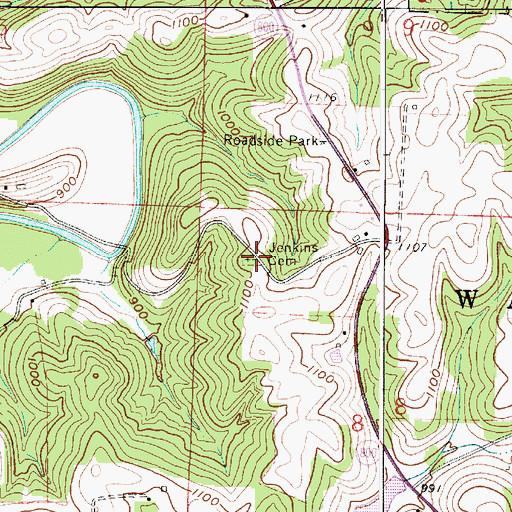 Topographic Map of Jenkins Cemetery, OH