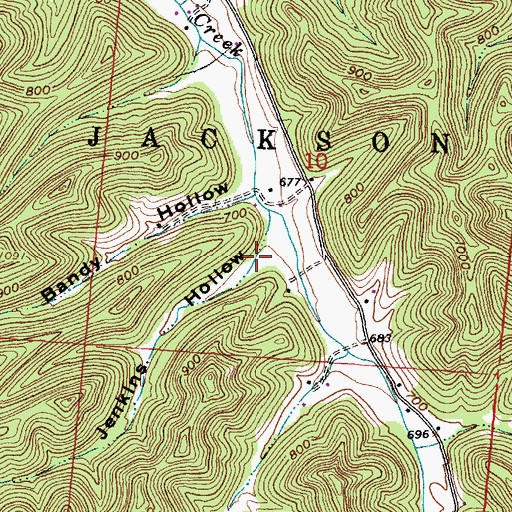 Topographic Map of Jenkins Hollow, OH