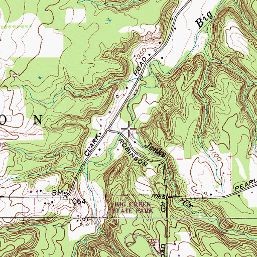 Topographic Map of Jenks Creek, OH
