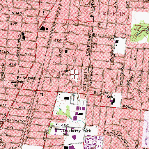 Topographic Map of Joan Park, OH